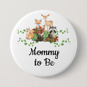 Woodland Animals Mama To Be Pin Ronde Button 7,6 Cm (Voorkant)