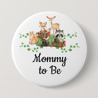 Woodland Animals Mama To Be Pin Ronde Button 7,6 Cm