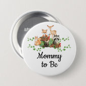 Woodland Animals Mama To Be Pin Ronde Button 7,6 Cm (Voorkant /achterkant)