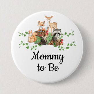 Woodland Animals Mama To Be Pin Ronde Button 7,6 Cm