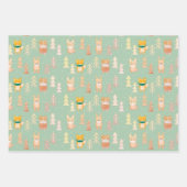 Woodland Animals Mask Tree Pattern Holiday Inpakpapier Vel (Voorkant 3)