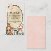 Woodland Animals meisje baby shower luier verlotin Informatiekaartje (Voorkant / Achterkant)