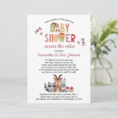 Woodland Animals Meisje Baby shower per Mail Kaart (Staand voorkant)