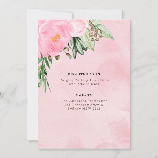  Woodland Animals Meisje Douche per post Kaart (Achterkant)