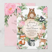  Woodland Animals Meisje Douche per post Kaart (Voorkant / Achterkant)