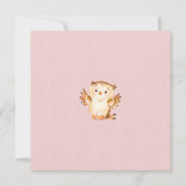 Woodland Animals Meisjes Baby shower Invitation Kaart (Achterkant)