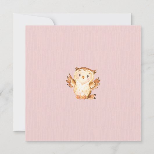 Woodland Animals Meisjes Baby shower Invitation Kaart (Achterkant)