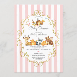 Woodland Animals Meisjes Baby shower Kaart