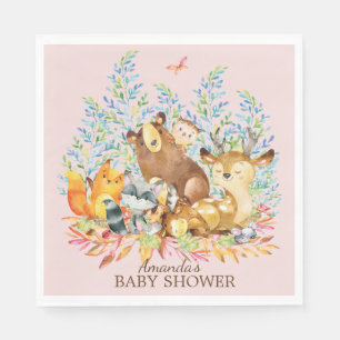 Woodland Animals Meisjes Baby shower Papieren serv Servet