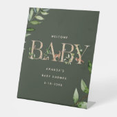 Woodland Animals met Baby shower Welkom Reclamebord Met Voetstuk (Voorkant)