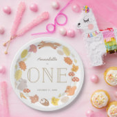 Woodland Animals met grote Herfst 1e verjaardag Papieren Bordje (Feest)