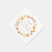 Woodland Animals met grote Herfst 1e verjaardag Servet (Hoek)