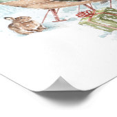 Woodland Animals met Santa Claus en zijn Sleigh Poster (Hoek)