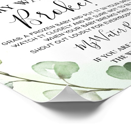 Woodland Animals Mijn Baby shower-spel Poster (Hoek)