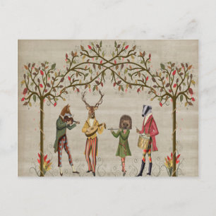 Woodland Animals Minstrel Group Briefkaart