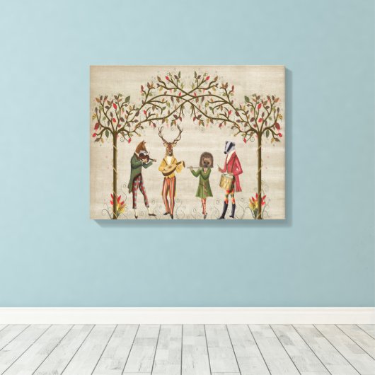 Woodland Animals Minstrel Group Canvas Afdruk (Insitu (Houten vloer))