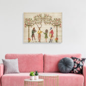 Woodland Animals Minstrel Group Canvas Afdruk (Insitu (Woonkamer))