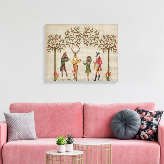 Woodland Animals Minstrel Group Canvas Afdruk (Insitu (Woonkamer))