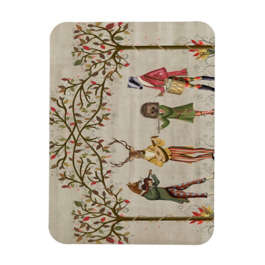 Woodland Animals Minstrel Group Magneet (Verticaal)
