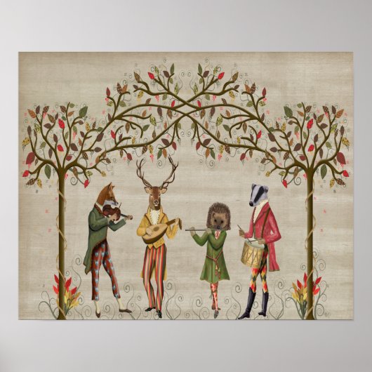 Woodland Animals Minstrel Group Poster (Voorkant)