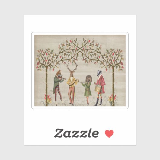 Woodland Animals Minstrel Group Sticker (Vel)