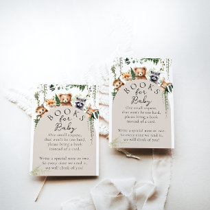 Woodland Animals Modern Baby shower Boek Informatiekaartje
