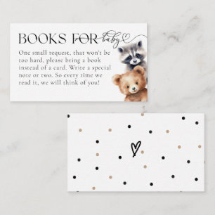 Woodland Animals Modern Baby shower Boeken Informatiekaartje
