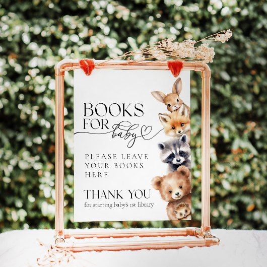 Woodland Animals Modern Baby shower Boeken Poster