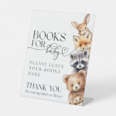 Woodland Animals Modern Baby shower Boeken Reclamebord Met Voetstuk (Voorkant)