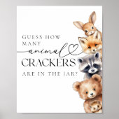 Woodland Animals Modern Baby shower Game Poster (Voorkant)