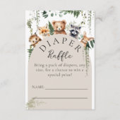 Woodland Animals Moderne Baby showers Luier Informatiekaartje (Voorkant)