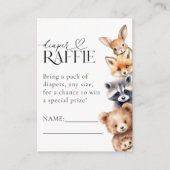 Woodland Animals Moderne Baby showers Luier Informatiekaartje (Voorkant)