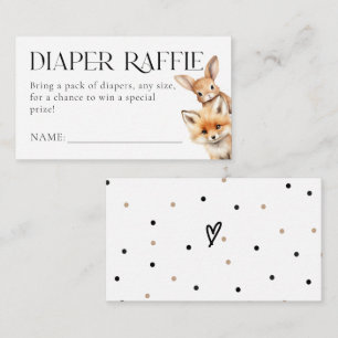 Woodland Animals Moderne Baby showers Luier Informatiekaartje