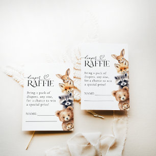 Woodland Animals Moderne Baby showers Luier Informatiekaartje