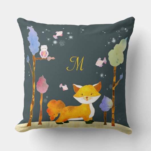 Woodland Animals Monogram Home Decor Kussen (Voorkant)