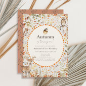 Woodland Animals Mushroom Forest 1st Verjaardag Kaart