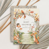 Woodland Animals Mushroom Garden Baby shower Kaart