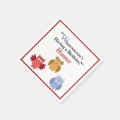 Woodland Animals Name Modern Birthday Party Paper Servet (Hoek)