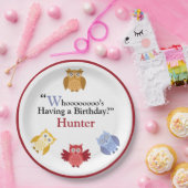 Woodland Animals Name Modern Birthday Party Papieren Bordje (Feest)
