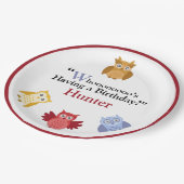 Woodland Animals Name Modern Birthday Party Papieren Bordje (Gekanteld)