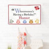 Woodland Animals Name Modern Birthday Party Spandoek (Insitu)