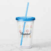 Woodland Animals Name Modern Owls Acryl Drinkbeker (Achterkant)