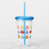 Woodland Animals Name Modern Owls Acryl Drinkbeker (Voorkant)