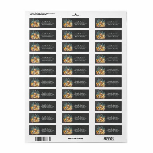 Woodland Animals Neutraal Baby shower Adres Etiket (Full Sheet)