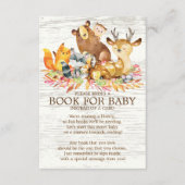 Woodland Animals Neutraal Baby shower Book for Bab Informatiekaartje (Voorkant)
