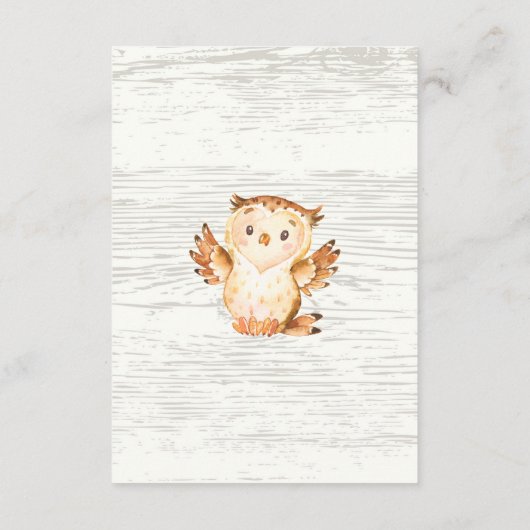 Woodland Animals Neutraal Baby shower Book for Bab Informatiekaartje (Achterkant)