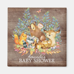 Woodland Animals Neutraal Baby shower Favor Magnet
