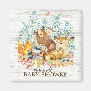 Woodland Animals Neutraal Baby shower Favor Magnet