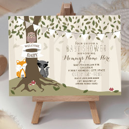 Woodland Animals Neutraal Baby shower Kaart