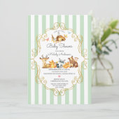 Woodland Animals Neutraal Baby shower Kaart (Staand voorkant)